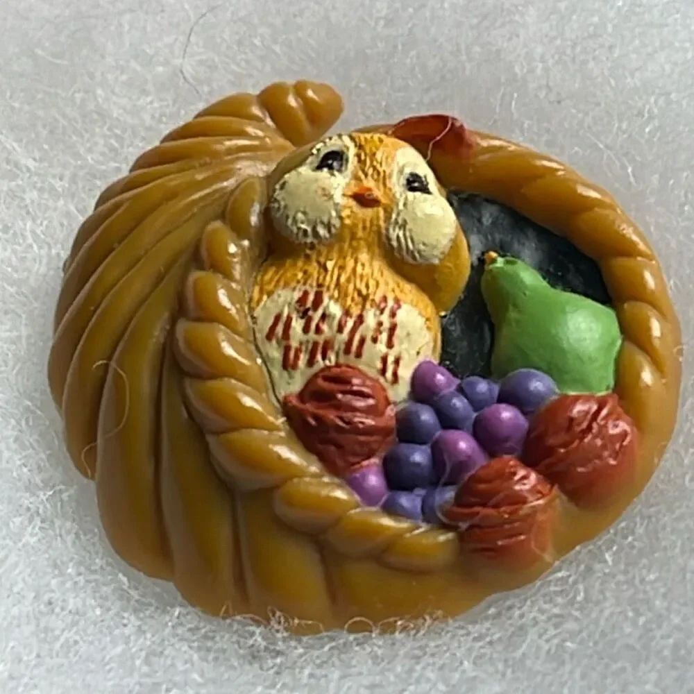 Vintage Hallmark Cornucopia partridge Autumn Fall pin